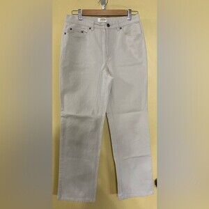 Talbots Petite 8P Stretch Denim Type Pants Tan Khaki Cotton Spandex